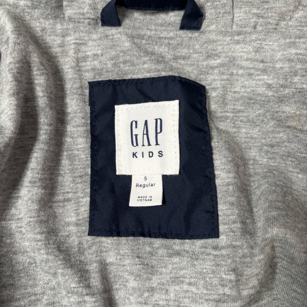 Gap Kids True Indigo Windbreaker Hooded Jacket with Zipper Pockets Size Small - Picture 8 of 10